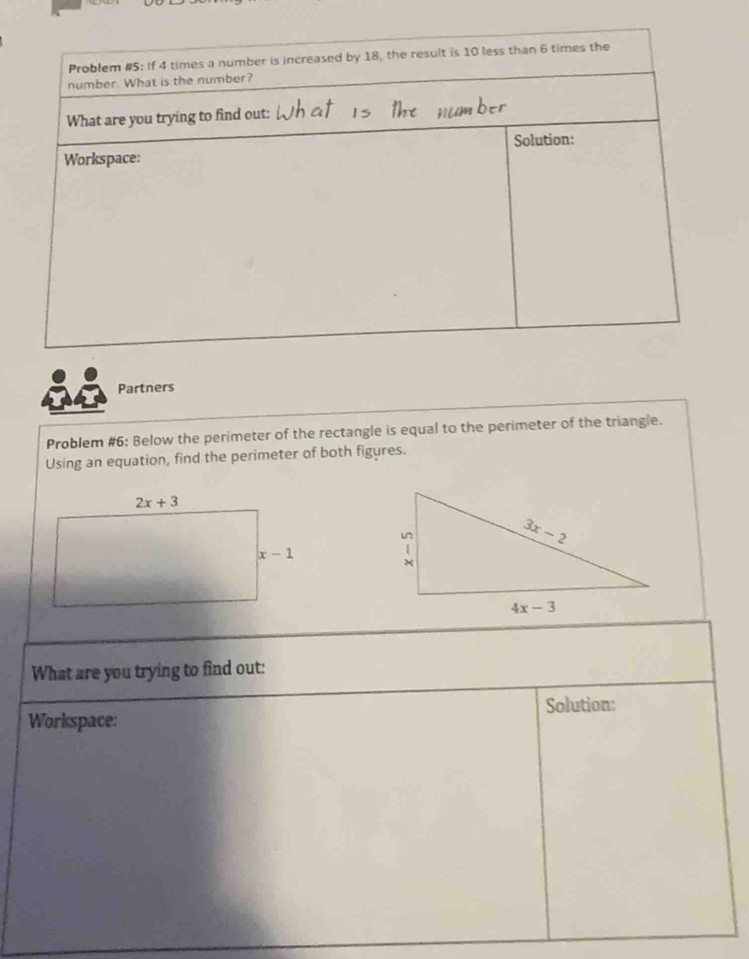 problem #5: if 4 times a number is increased by 18, the result is 10 le…