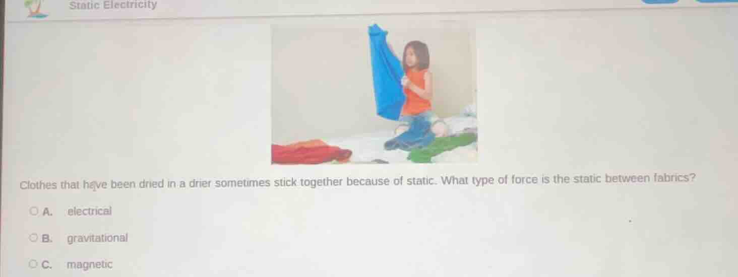 static electricity clothes that have been dried in a drier sometimes st…