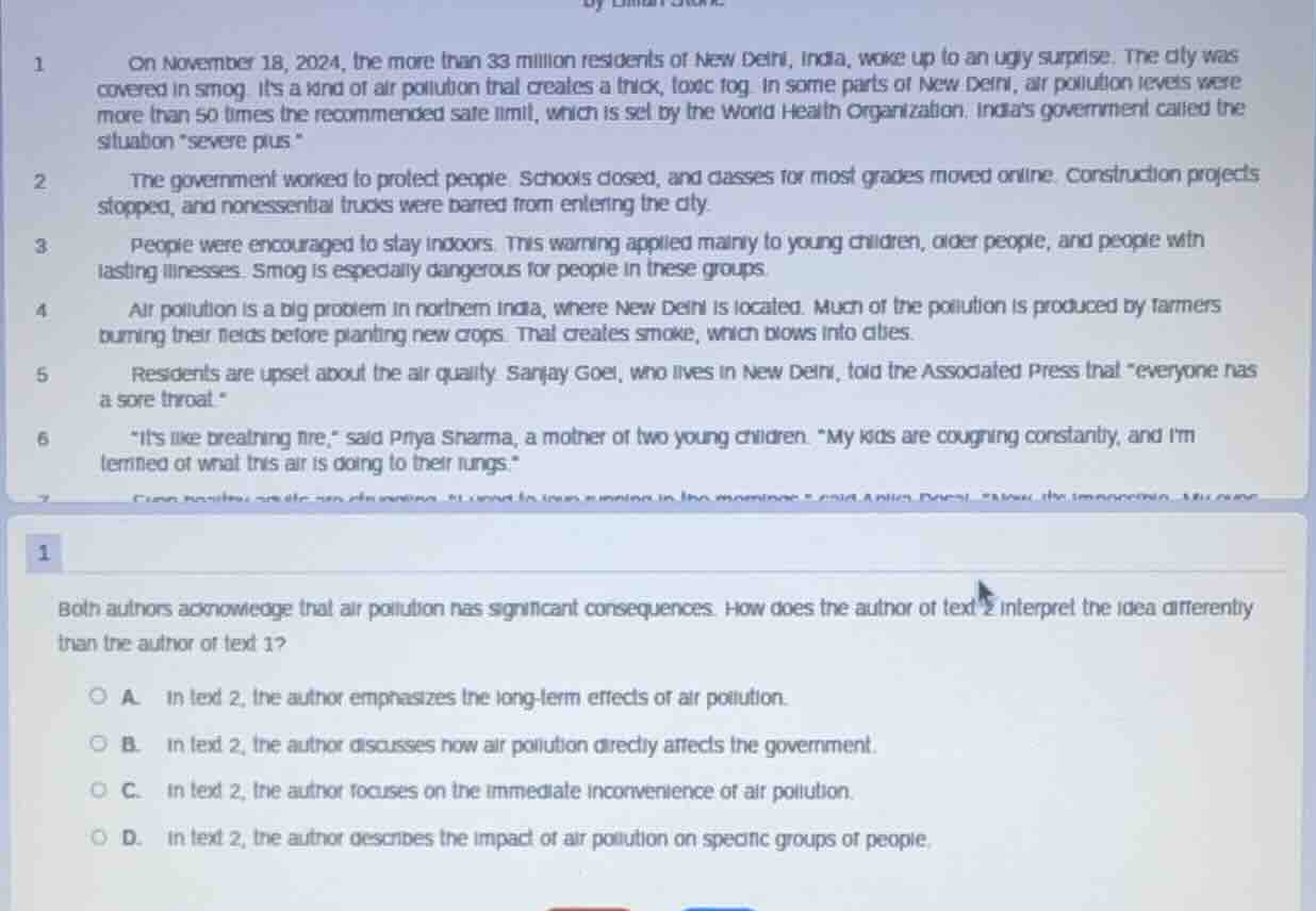 1 on november 18, 2024, the more than 33 million residents of new delhi…