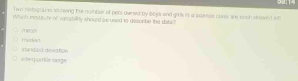 two histograms showing the number of pets owned by boys and girls in a …