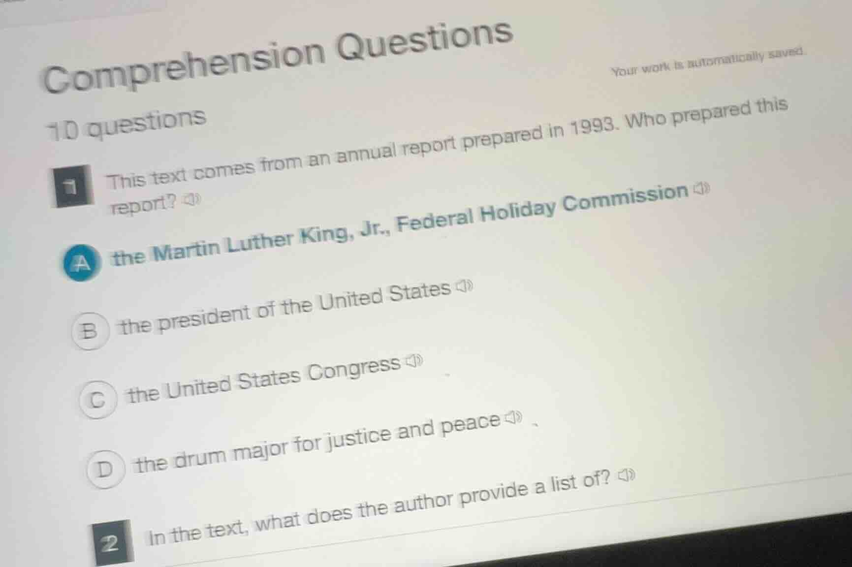 comprehension questions 10 questions 1 this text comes from an annual r…