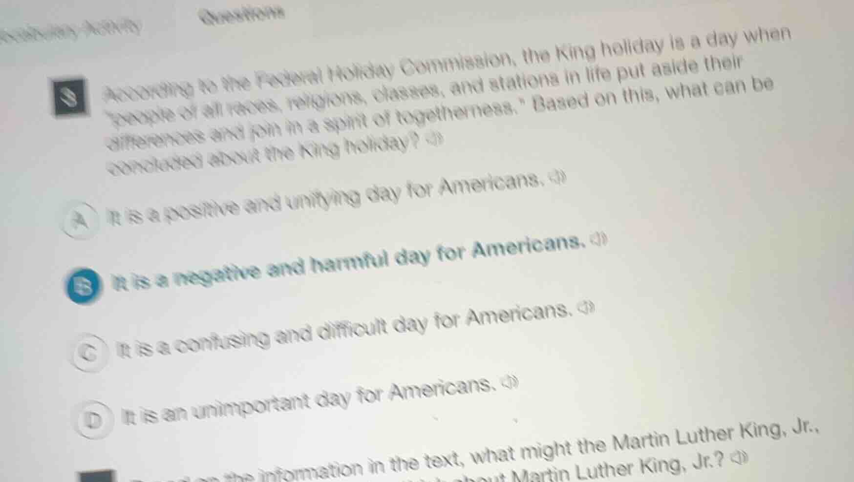 3 according to the federal holiday commission, the king holiday is a da…