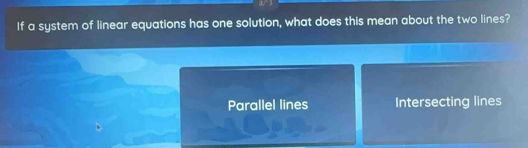 if a system of linear equations has one solution, what does this mean a…