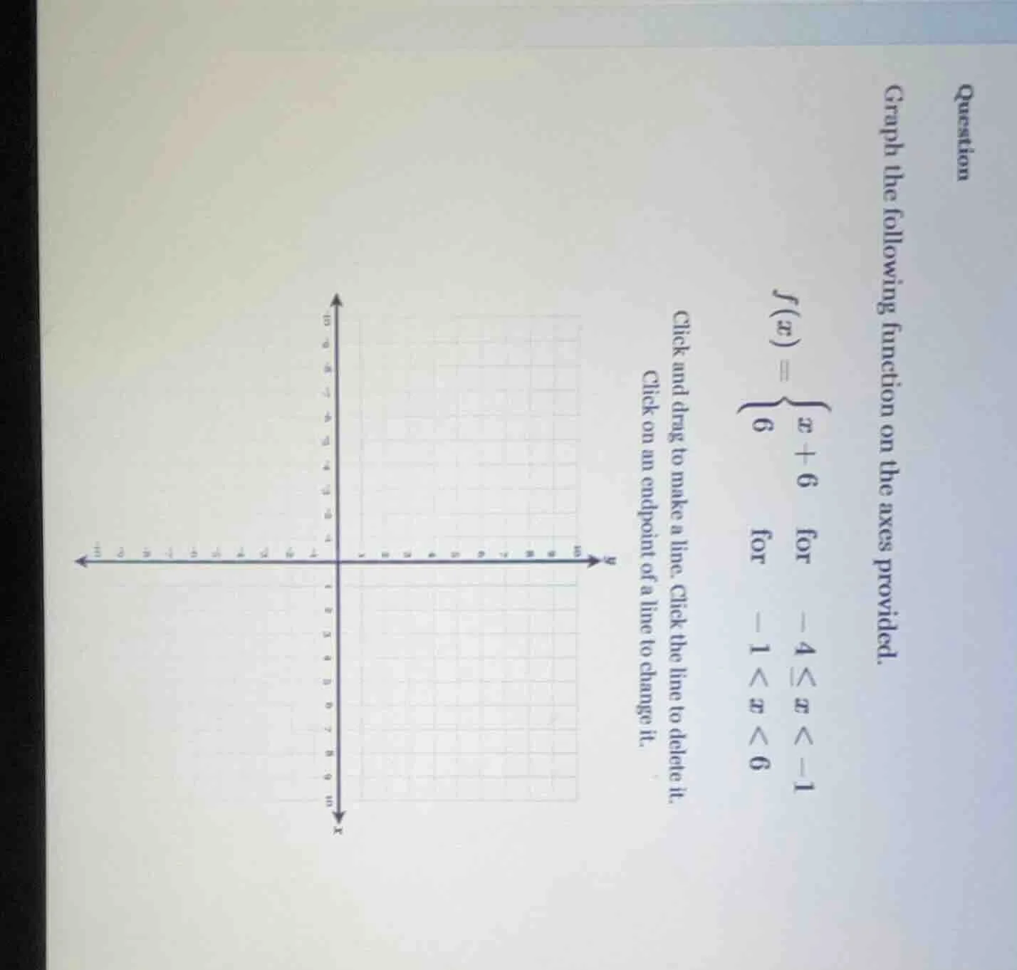 question graph the following function on the axes provided. $f(x) = \\b…