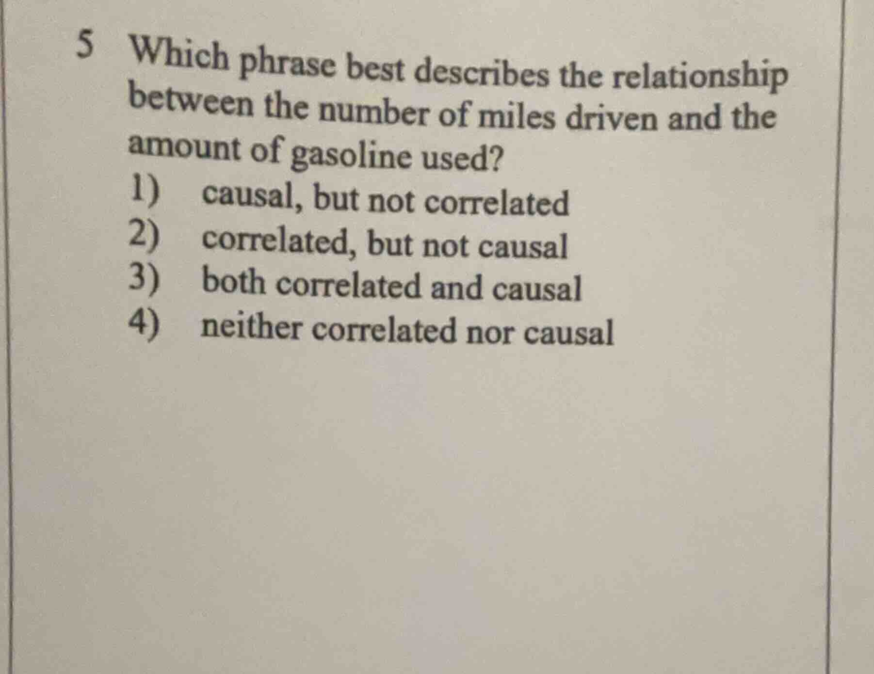 5 which phrase best describes the relationship between the number of mi…
