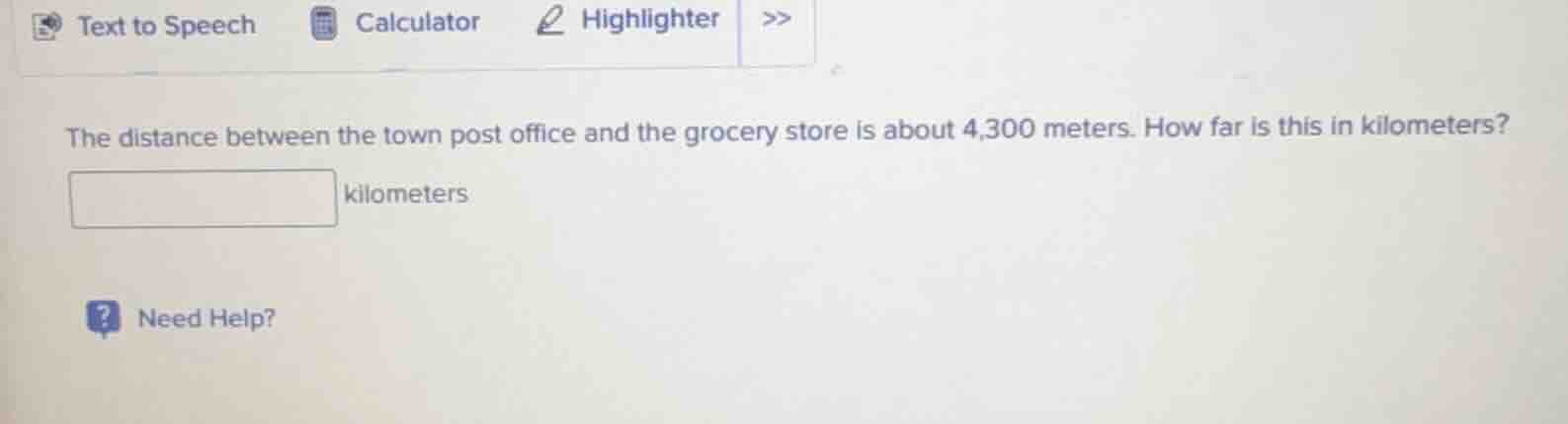 the distance between the town post office and the grocery store is abou…