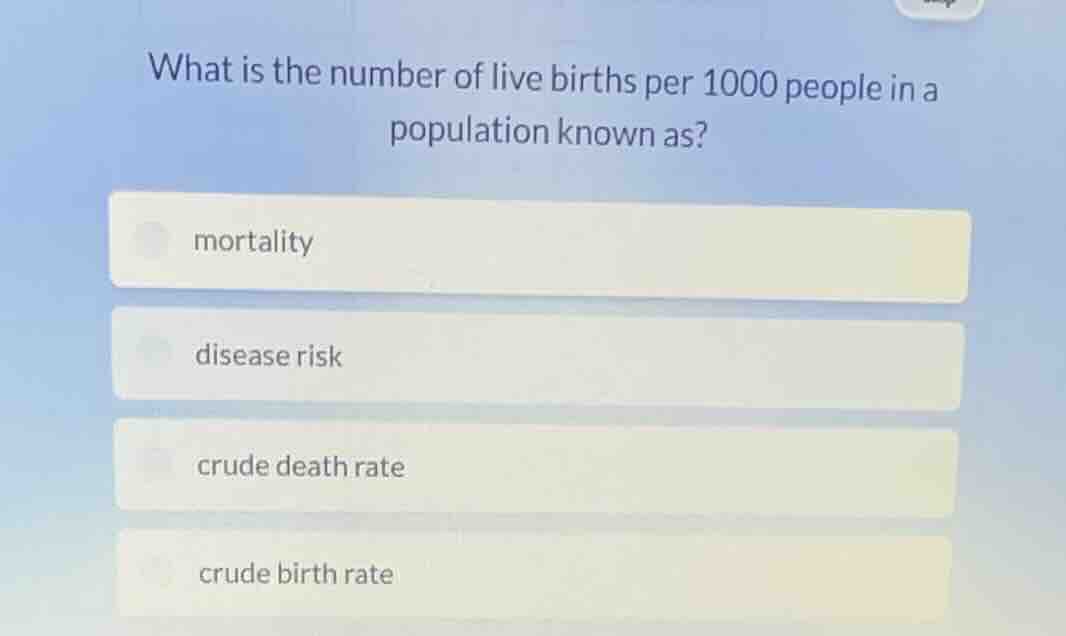 what is the number of live births per 1000 people in a population known…