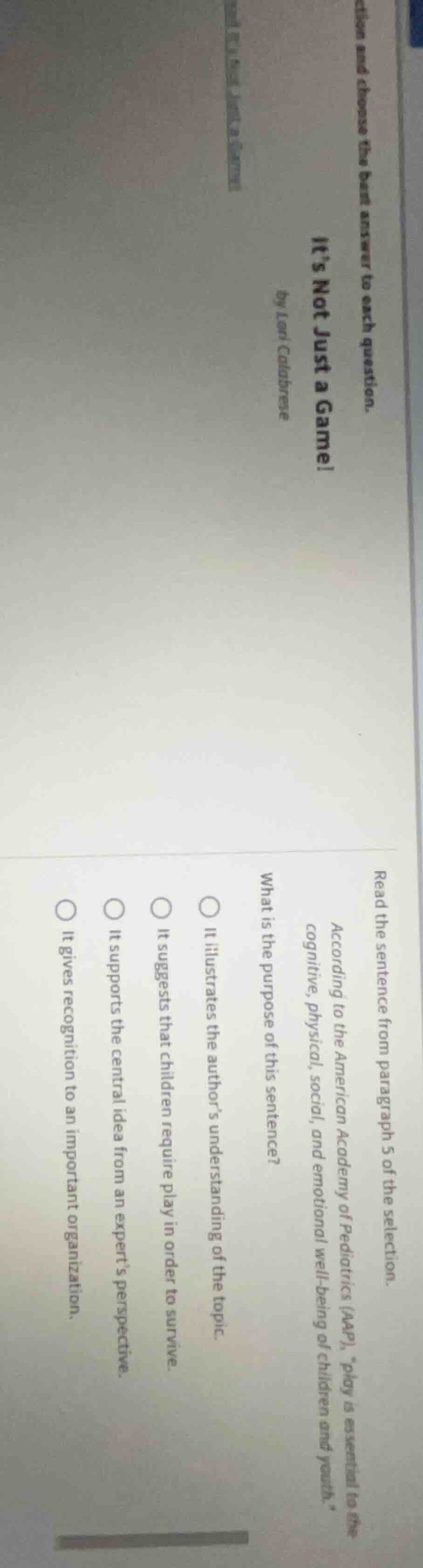 read the sentence from paragraph 5 of the selection. according to the a…