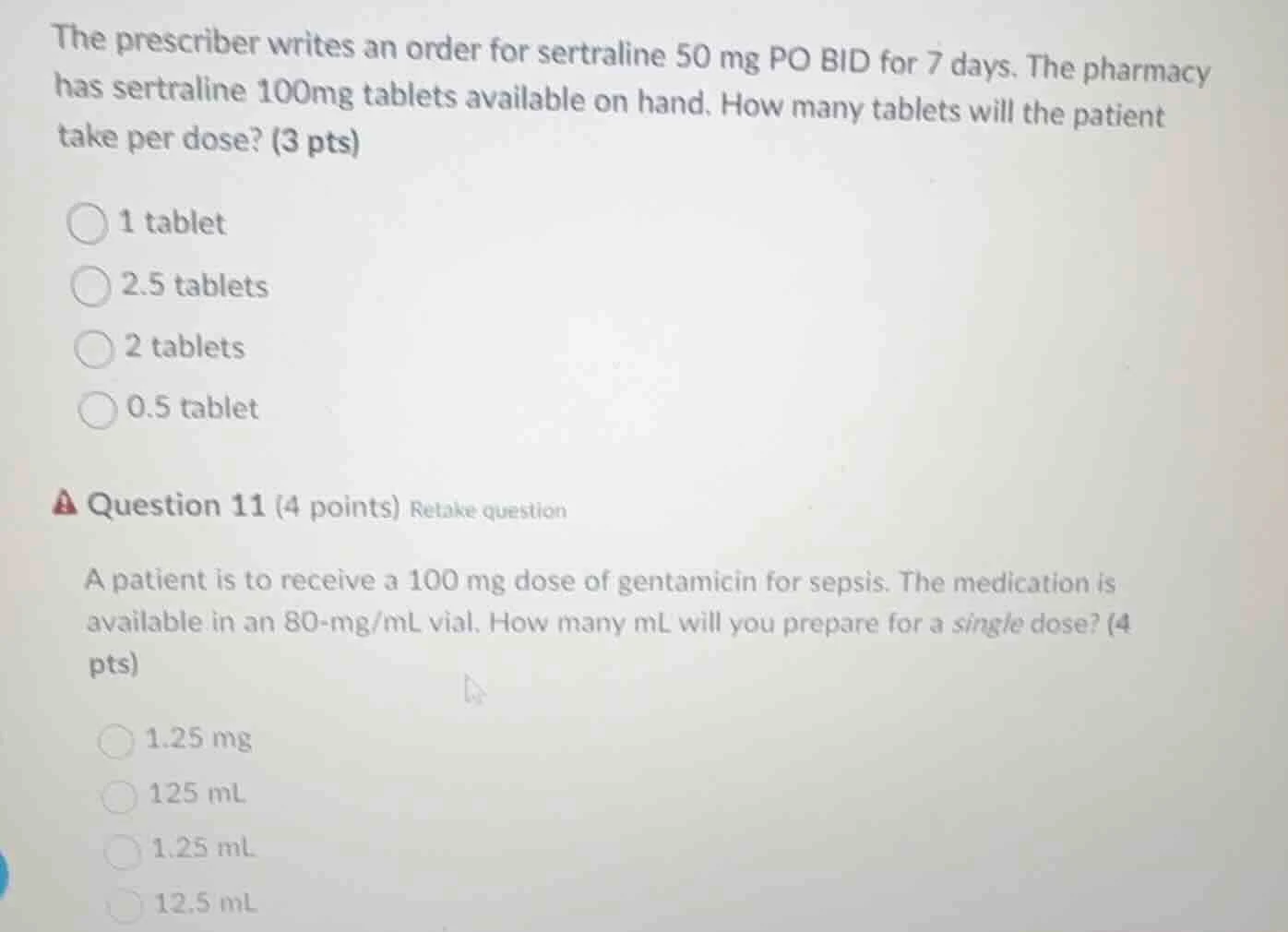 the prescriber writes an order for sertraline 50 mg po bid for 7 days. …