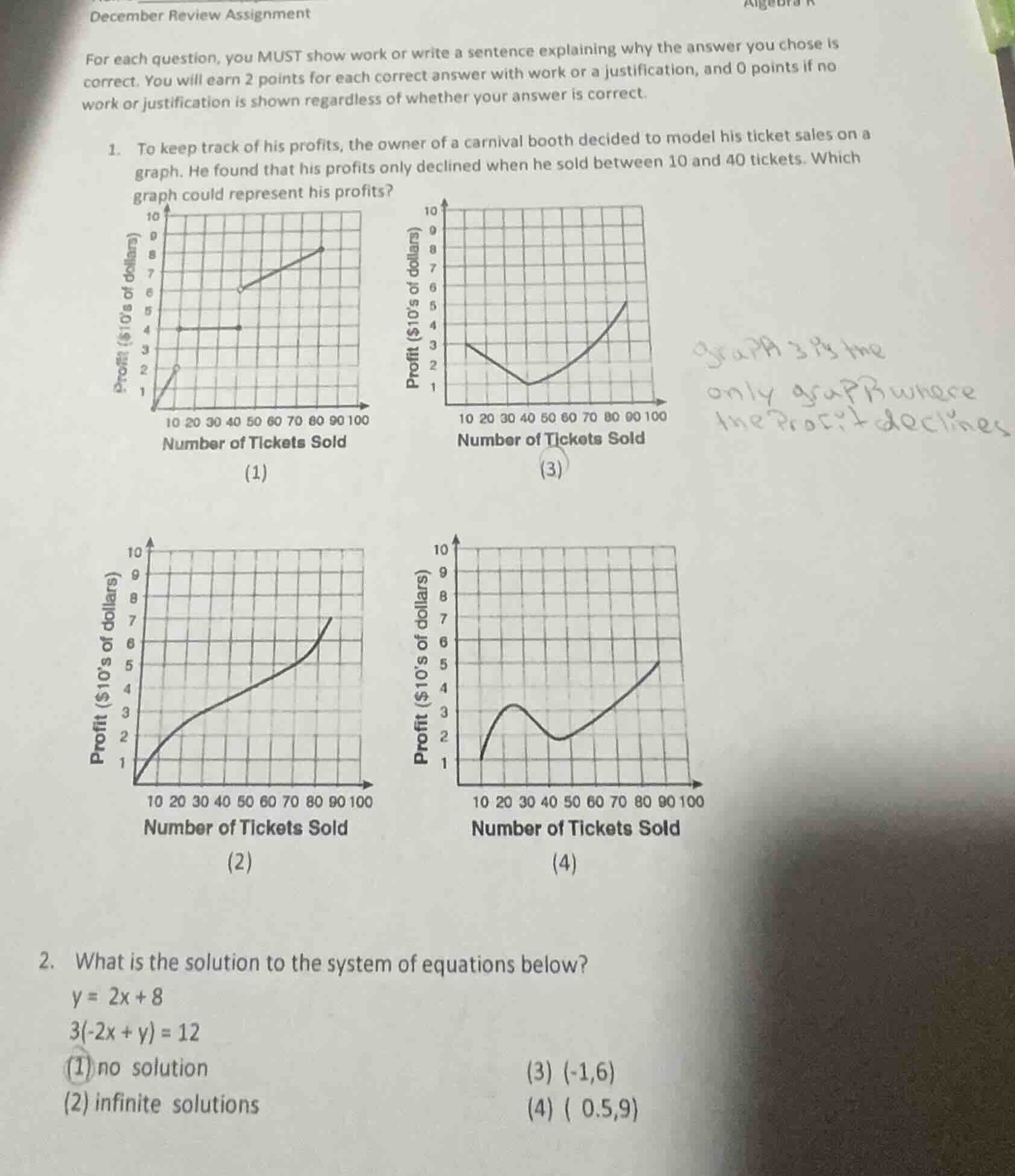 december review assignment algebra k for each question, you must show w…