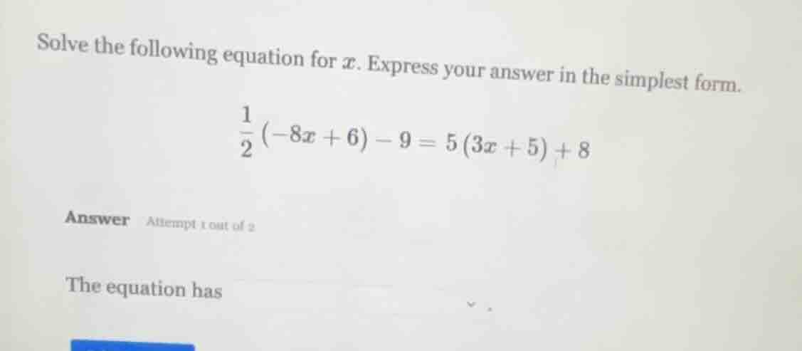solve the following equation for x. express your answer in the simplest…