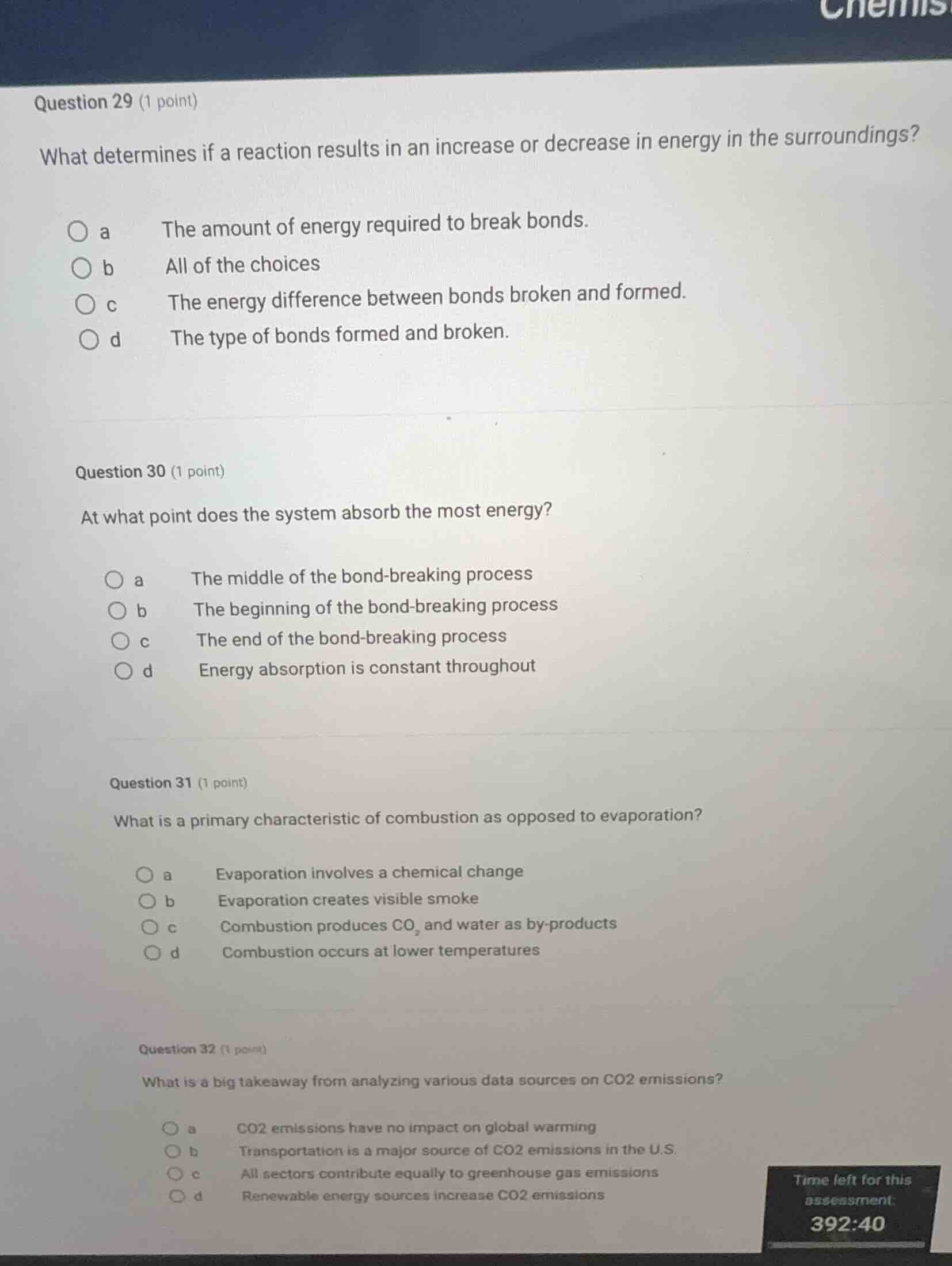 question 29 (1 point) what determines if a reaction results in an incre…
