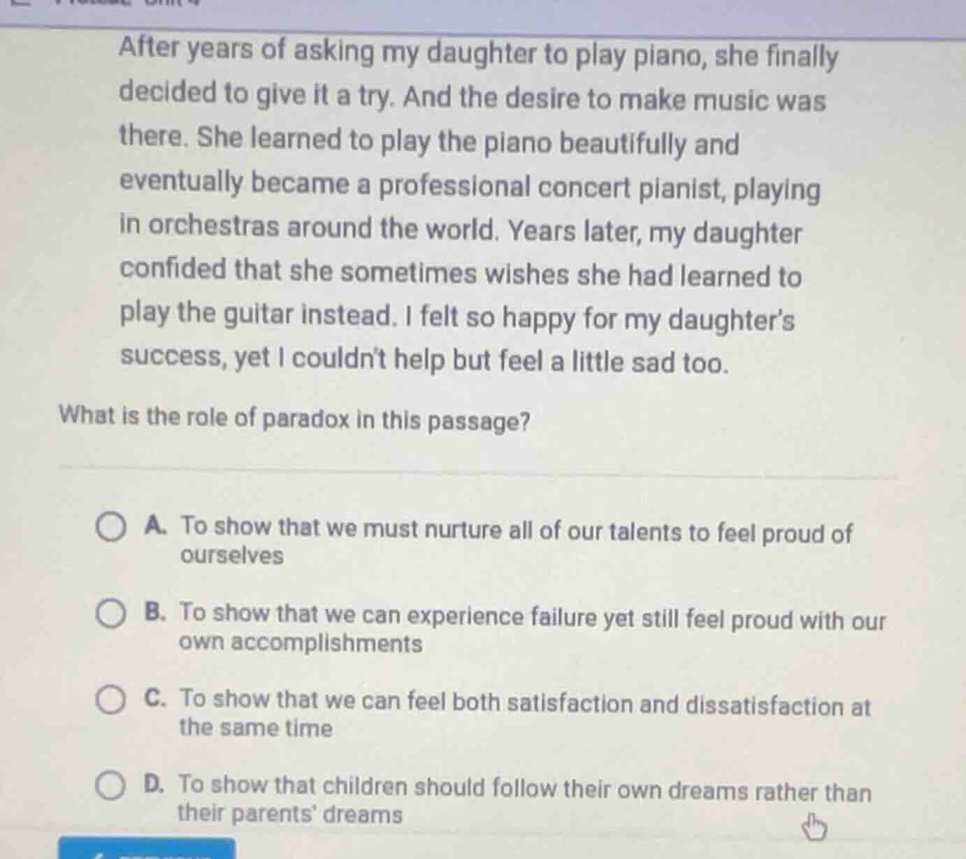 after years of asking my daughter to play piano, she finally decided to…