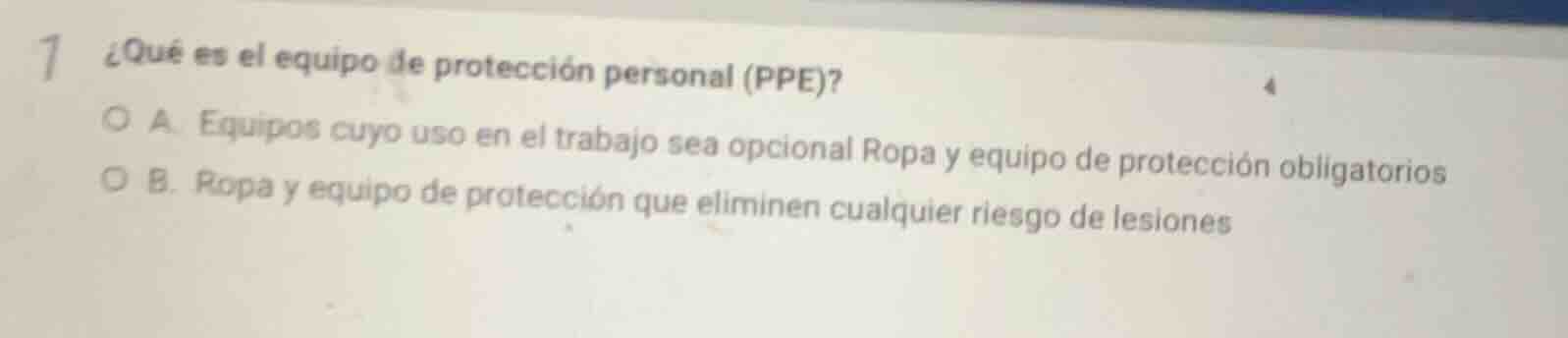 1 ¿qué es el equipo de protección personal (ppe)? a. equipos cuyo uso e…