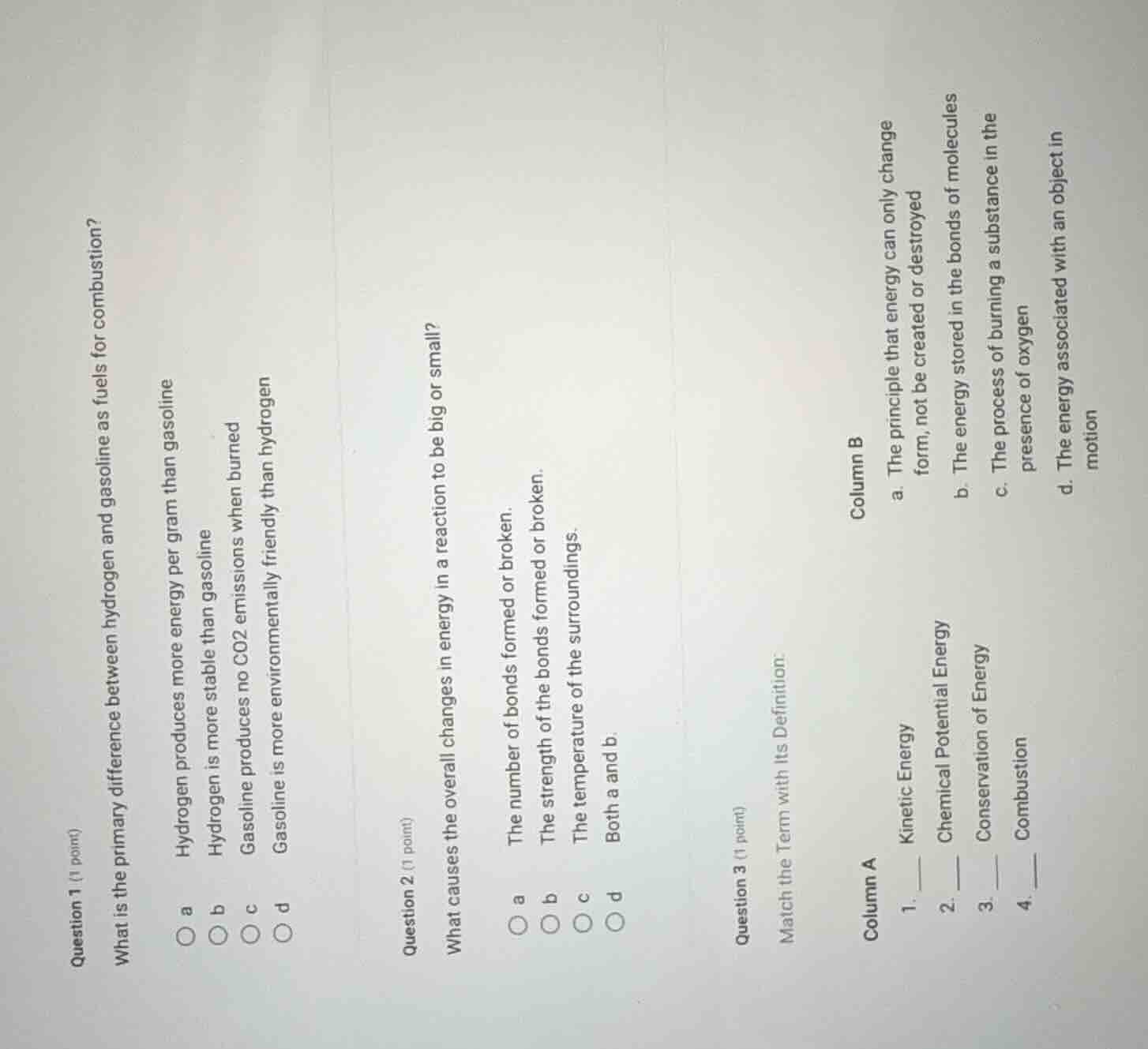 question 1 (1 point) what is the primary difference between hydrogen an…