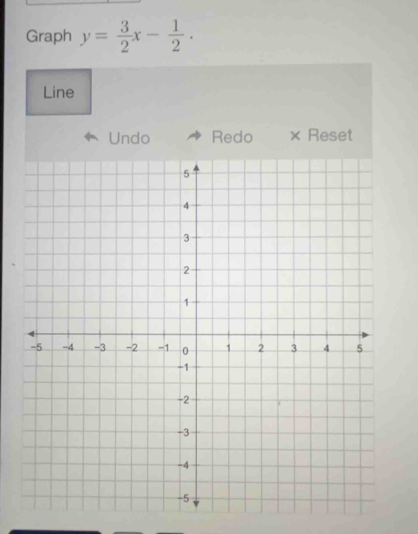 graph $y = \\frac{3}{2}x - \\frac{1}{2}$.