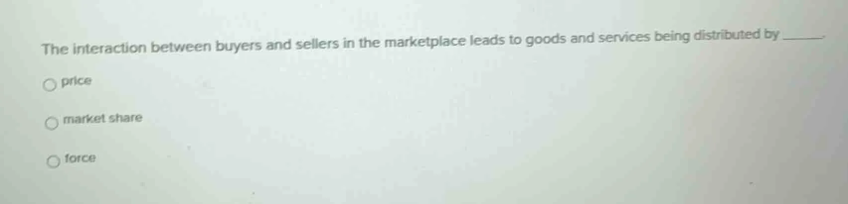 the interaction between buyers and sellers in the marketplace leads to …