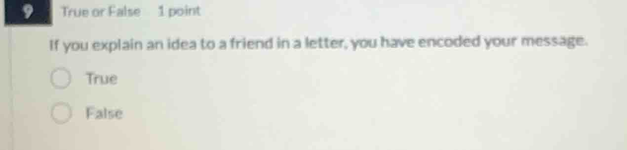 true or false 1 point if you explain an idea to a friend in a letter, y…