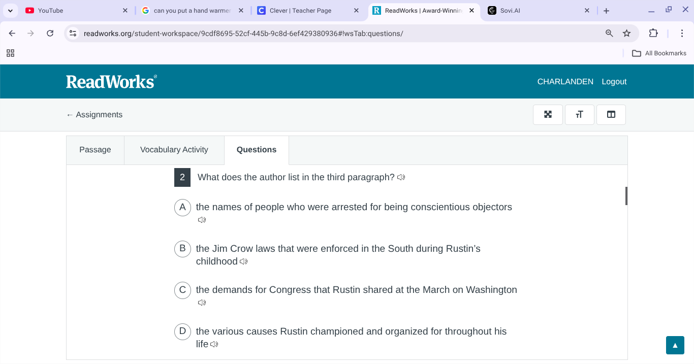 2 what does the author list in the third paragraph? a the names of peop…