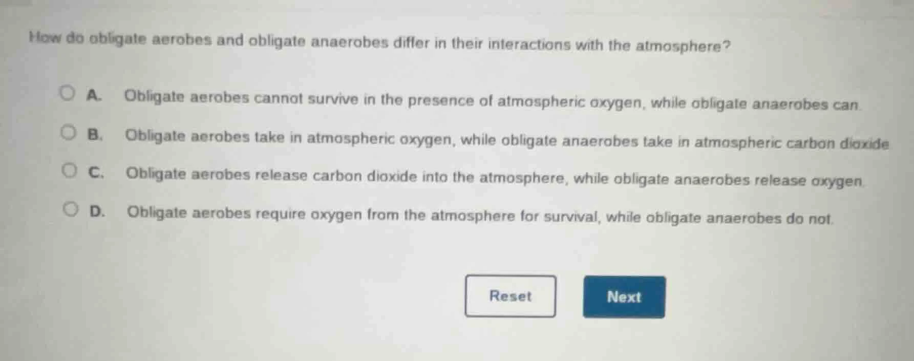 how do obligate aerobes and obligate anaerobes differ in their interact…
