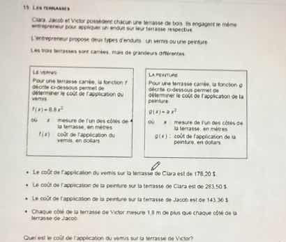 15. lire lénoncé clara et victor possèdent chacun une terrain de loisir…