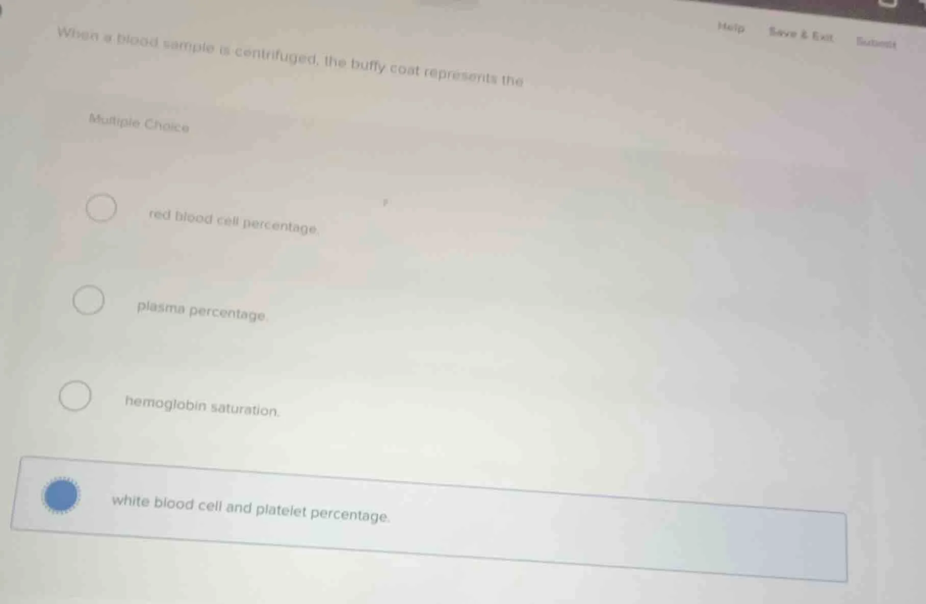 when a blood sample is centrifuged, the buffy coat represents the multi…