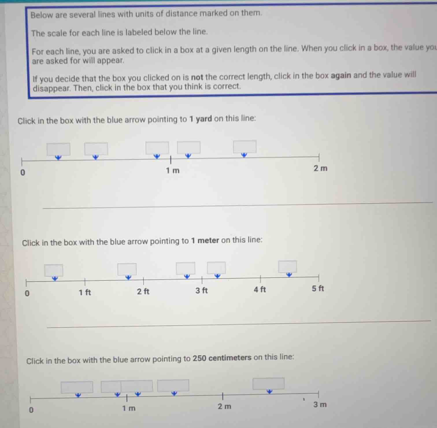 below are several lines with units of distance marked on them. the scal…