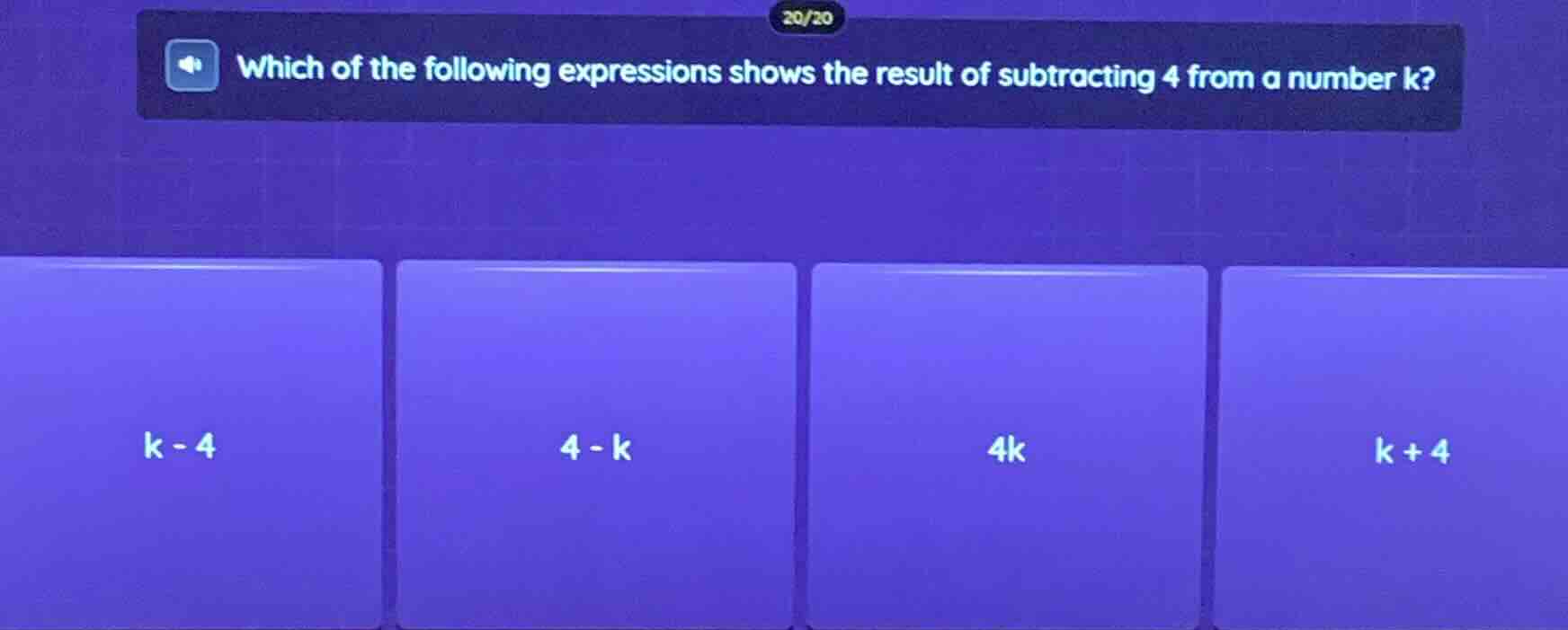 which of the following expressions shows the result of subtracting 4 fr…
