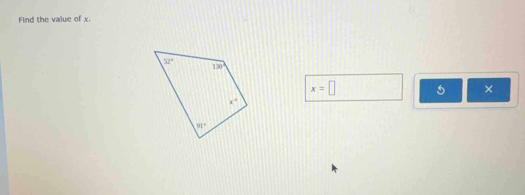 find the value of x.
