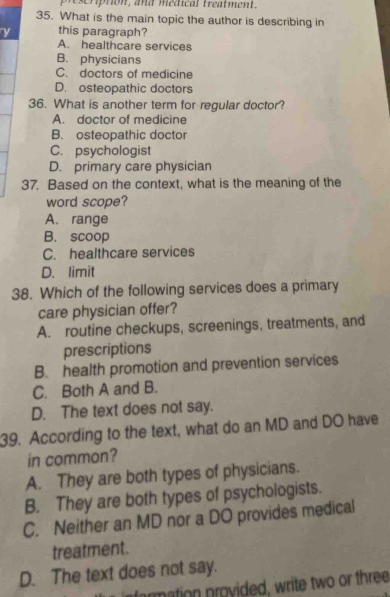 prescription, and medical treatment.35. what is the main topic the auth…