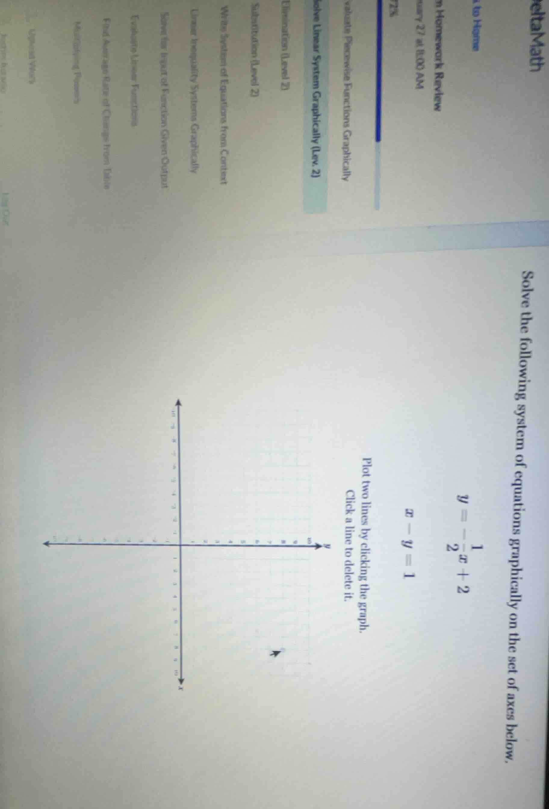 solve the following system of equations graphically on the set of axes …