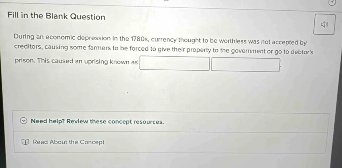 fill in the blank question during an economic depression in the 1780s, …