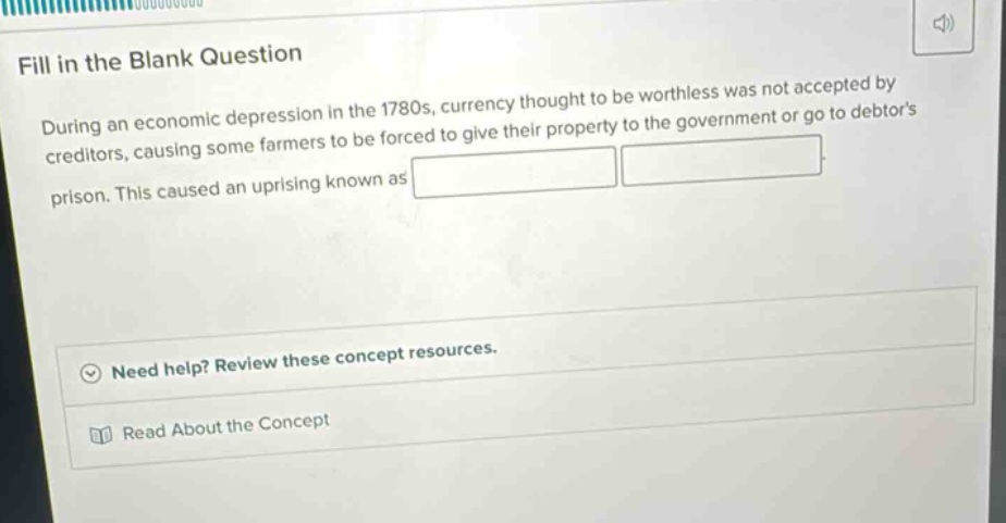 fill in the blank question during an economic depression in the 1780s, …
