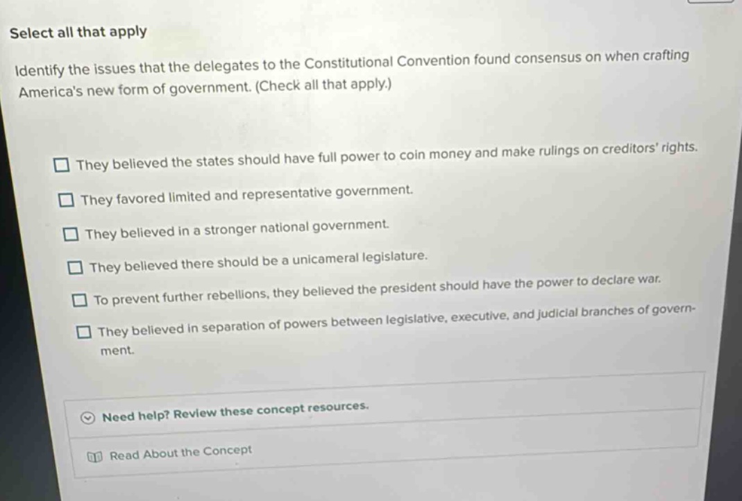 select all that apply identify the issues that the delegates to the con…