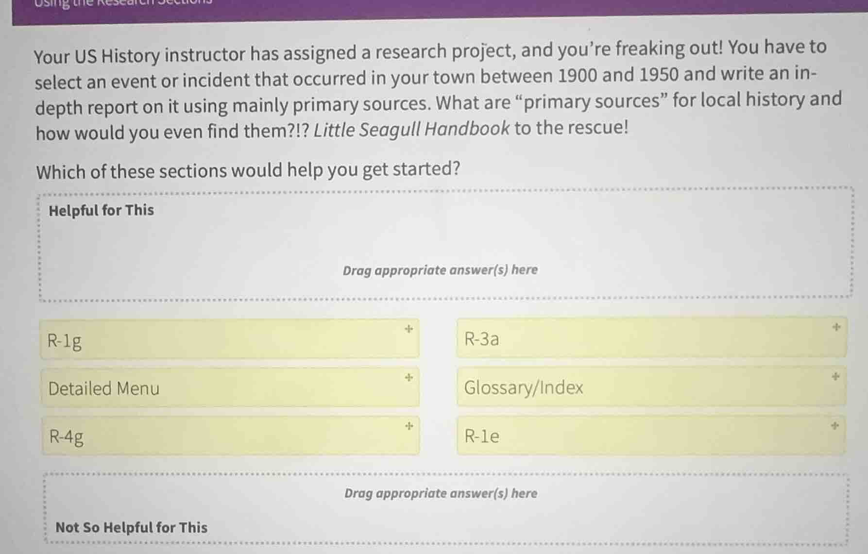 your us history instructor has assigned a research project, and you’re …