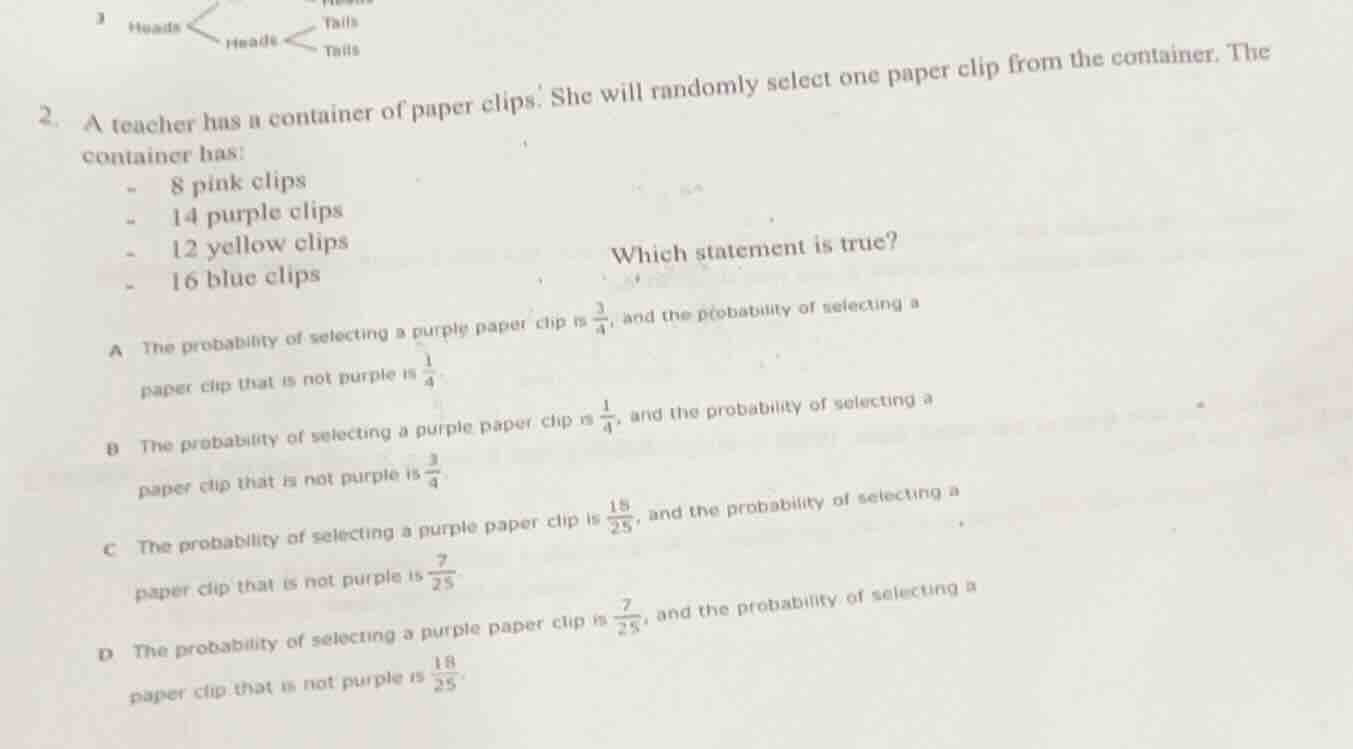 2. a teacher has a container of paper clips. she will randomly select o…