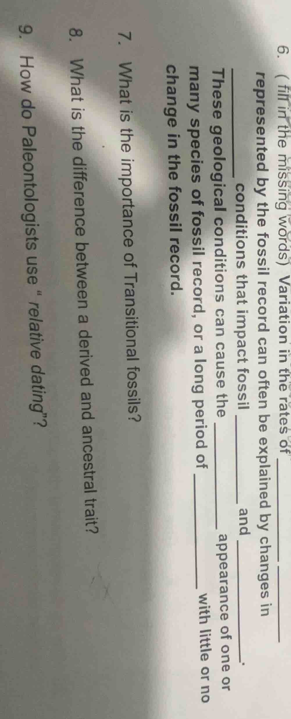 6. (fill in the missing words) variation in the rates of ____ ____ repr…