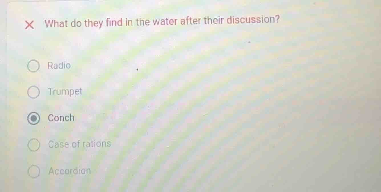 what do they find in the water after their discussion? radio trumpet co…