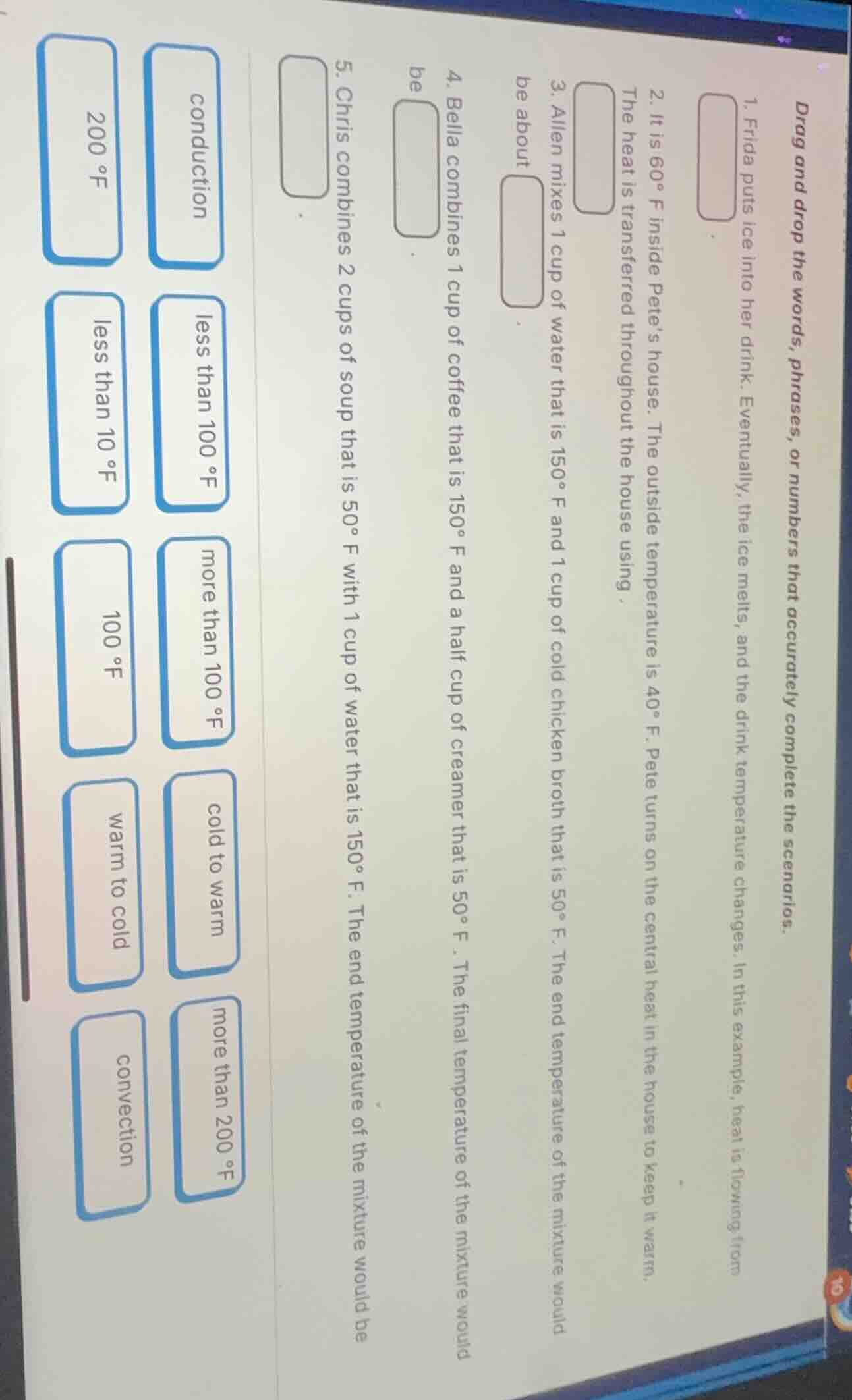 drag and drop the words, phrases, or numbers that accurately complete t…