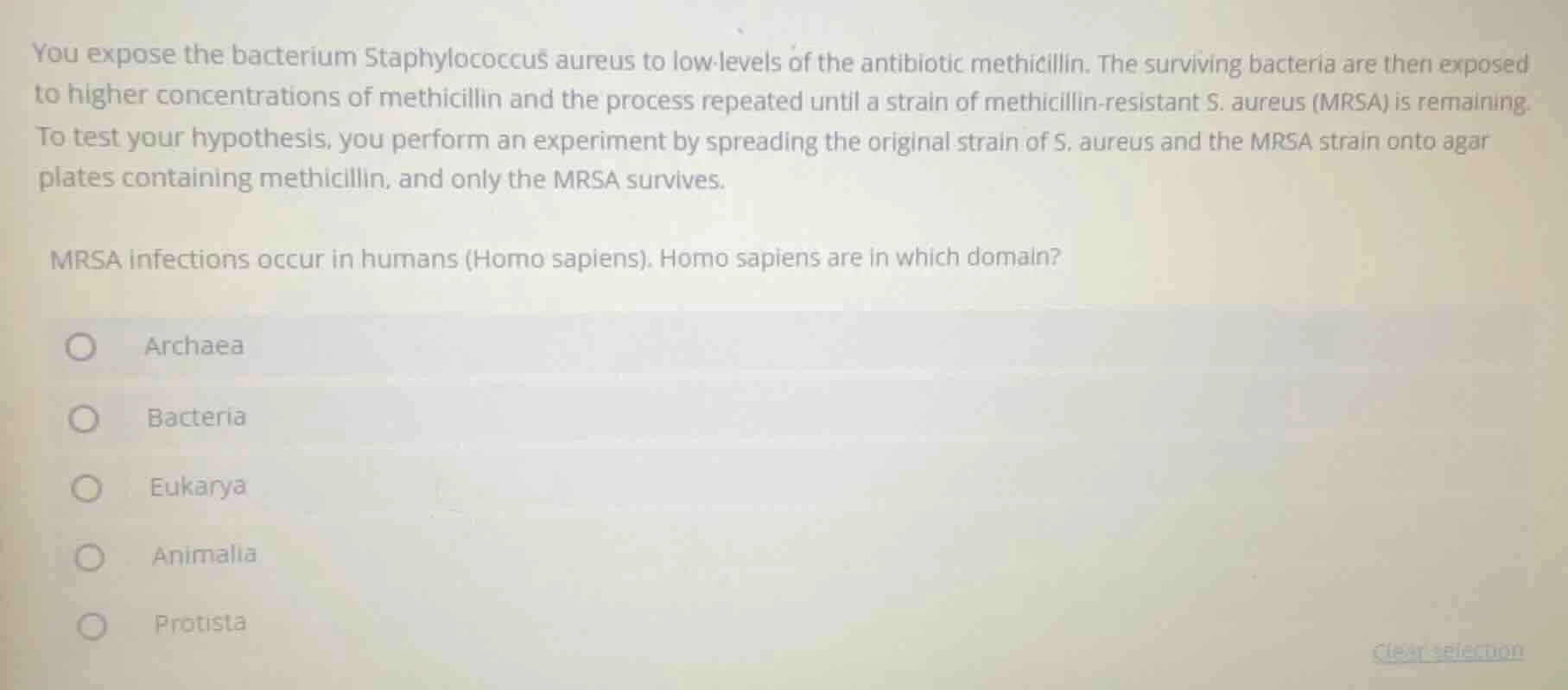 you expose the bacterium staphylococcus aureus to low - levels of the a…