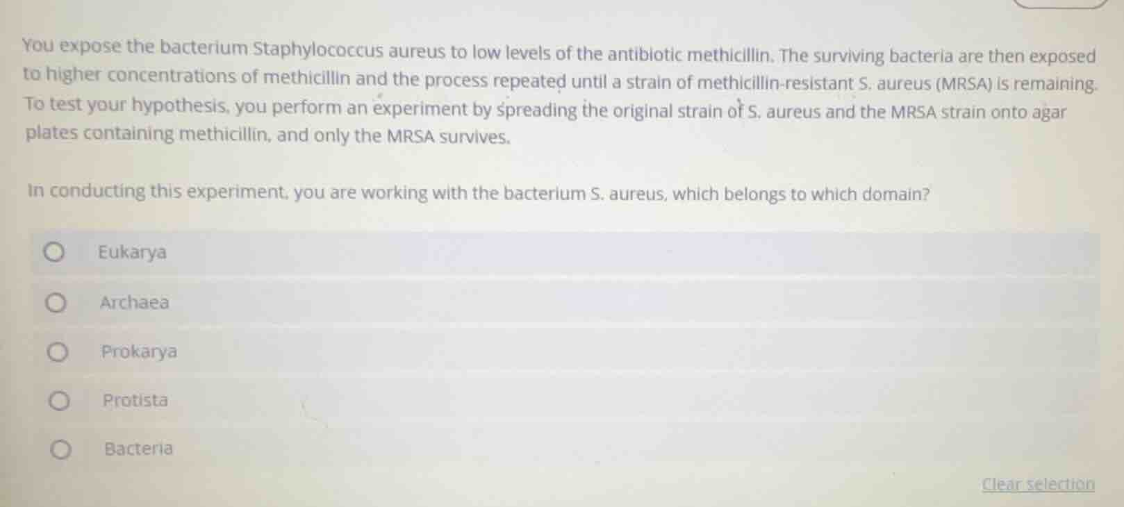 you expose the bacterium staphylococcus aureus to low levels of the ant…