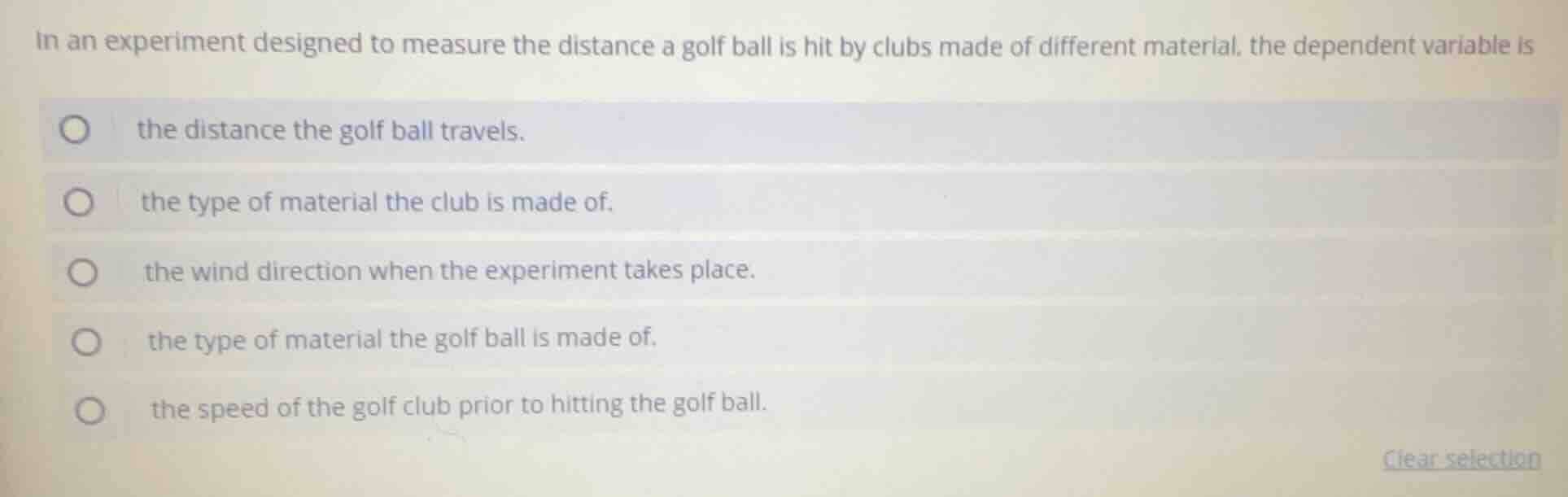 in an experiment designed to measure the distance a golf ball is hit by…
