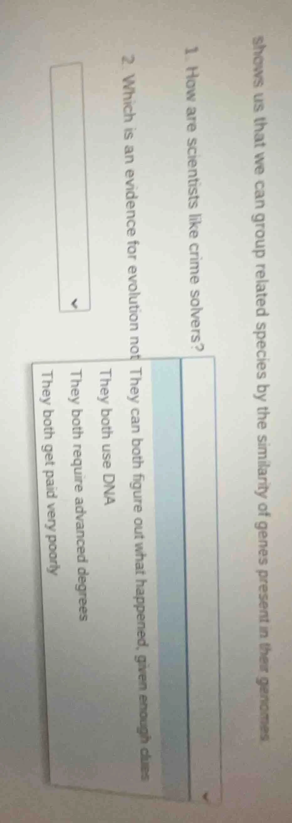 shows us that we can group related species by the similarity of genes p…