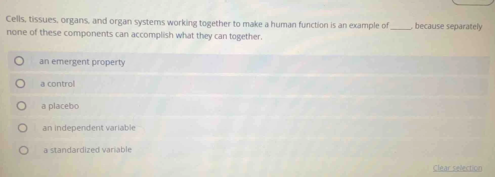 cells, tissues, organs, and organ systems working together to make a hu…