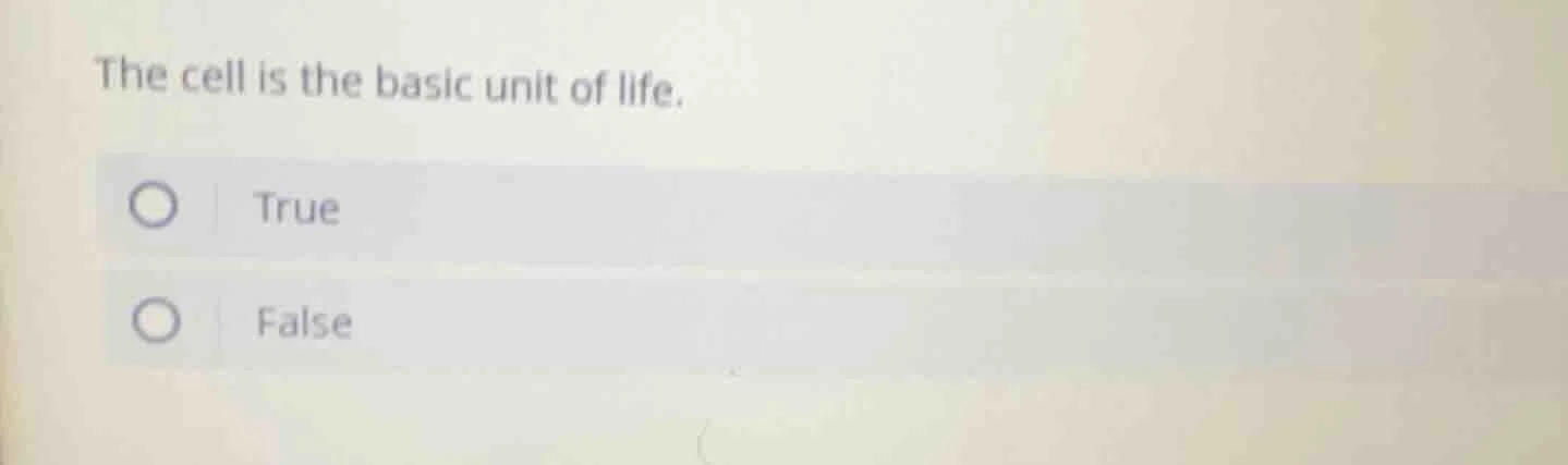 the cell is the basic unit of life. true false