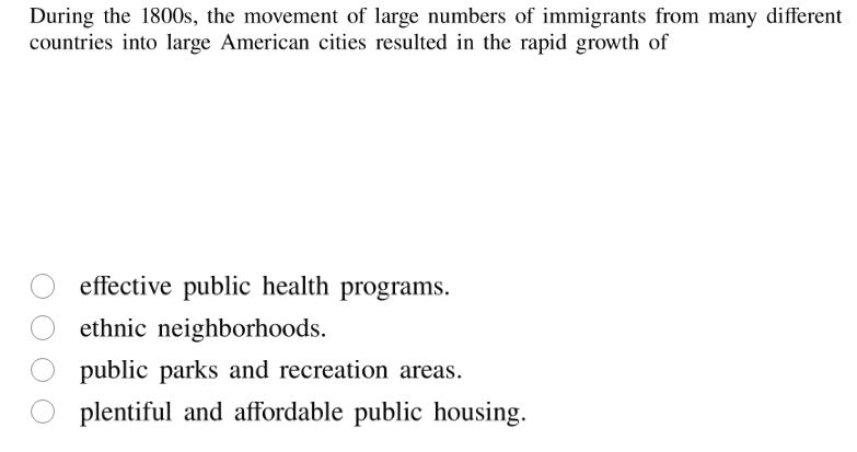 during the 1800s, the movement of large numbers of immigrants from many…