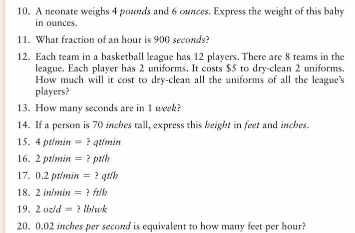 10. a neonate weighs 4 pounds and 6 ounces. express the weight of this …