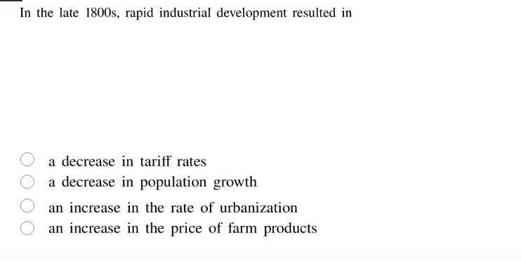 in the late 1800s, rapid industrial development resulted in a decrease …