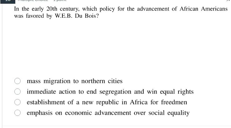 in the early 20th century, which policy for the advancement of african …