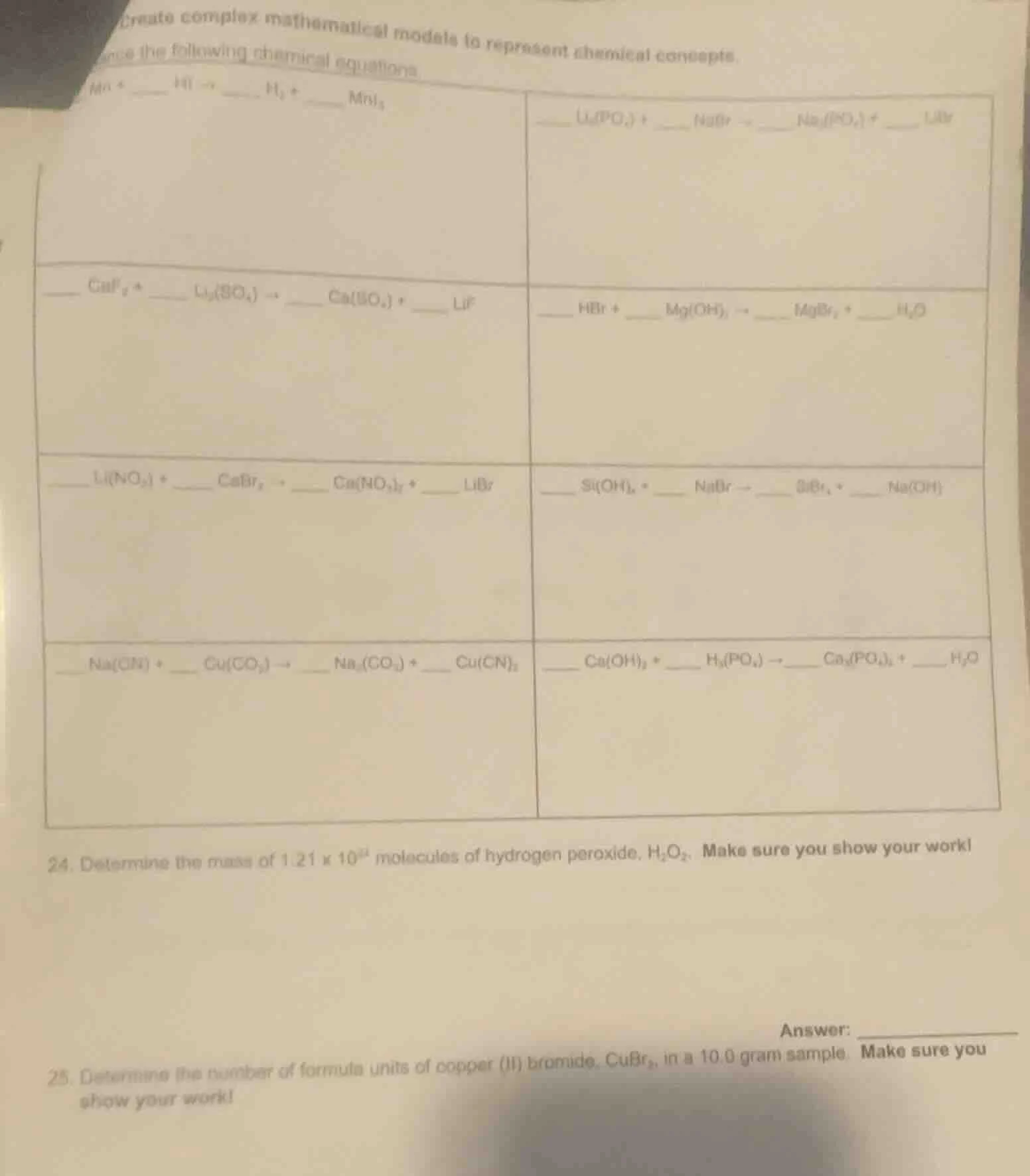 create complex mathematical models to represent chemical concepts. ance…